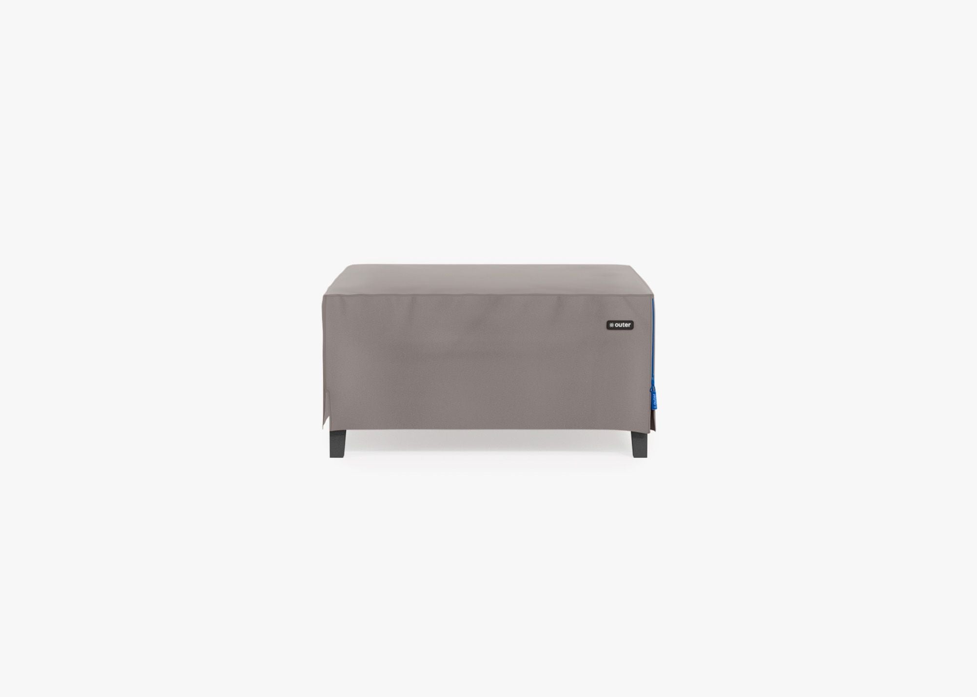 Cover for Aluminum Ottoman, front. Custom fit weather protection for your Outer outdoor furniture. #title_default title