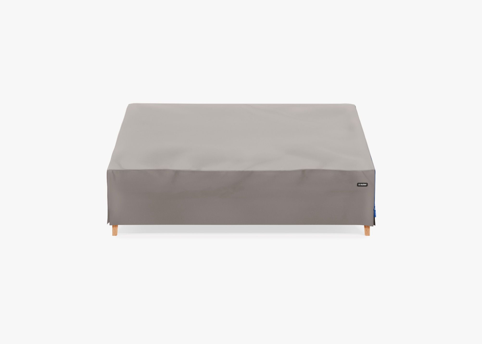 Cover for Teak Armless Loveseat, front. Custom fit weather protection for your Outer outdoor furniture. #title_default title