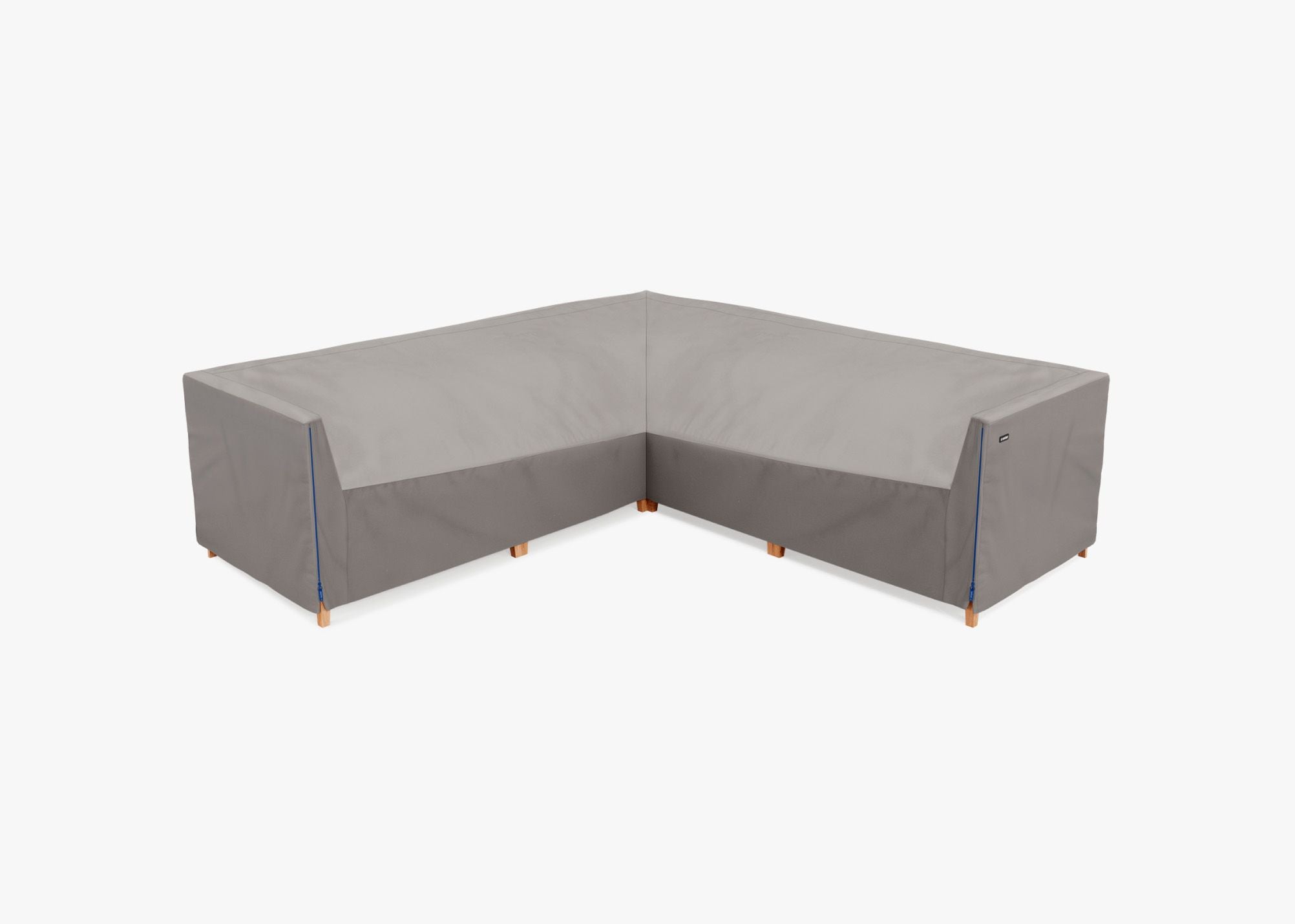 Cover for Teak Corner Sectional - 5 Seat, front. Custom fit weather protection for your Outer outdoor furniture. #title_default title