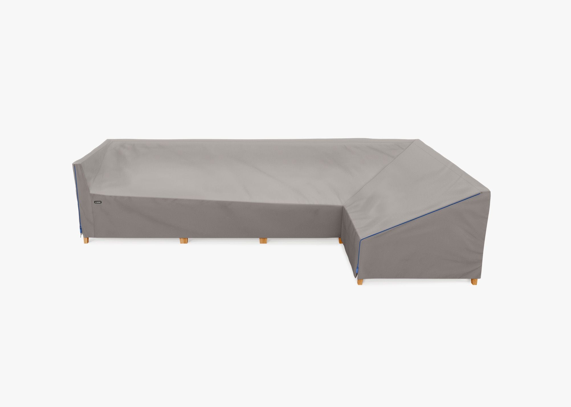 Cover for Teak L Sectional - 5 Seat - Left, front. Custom fit weather protection for your Outer outdoor furniture. #title_default title