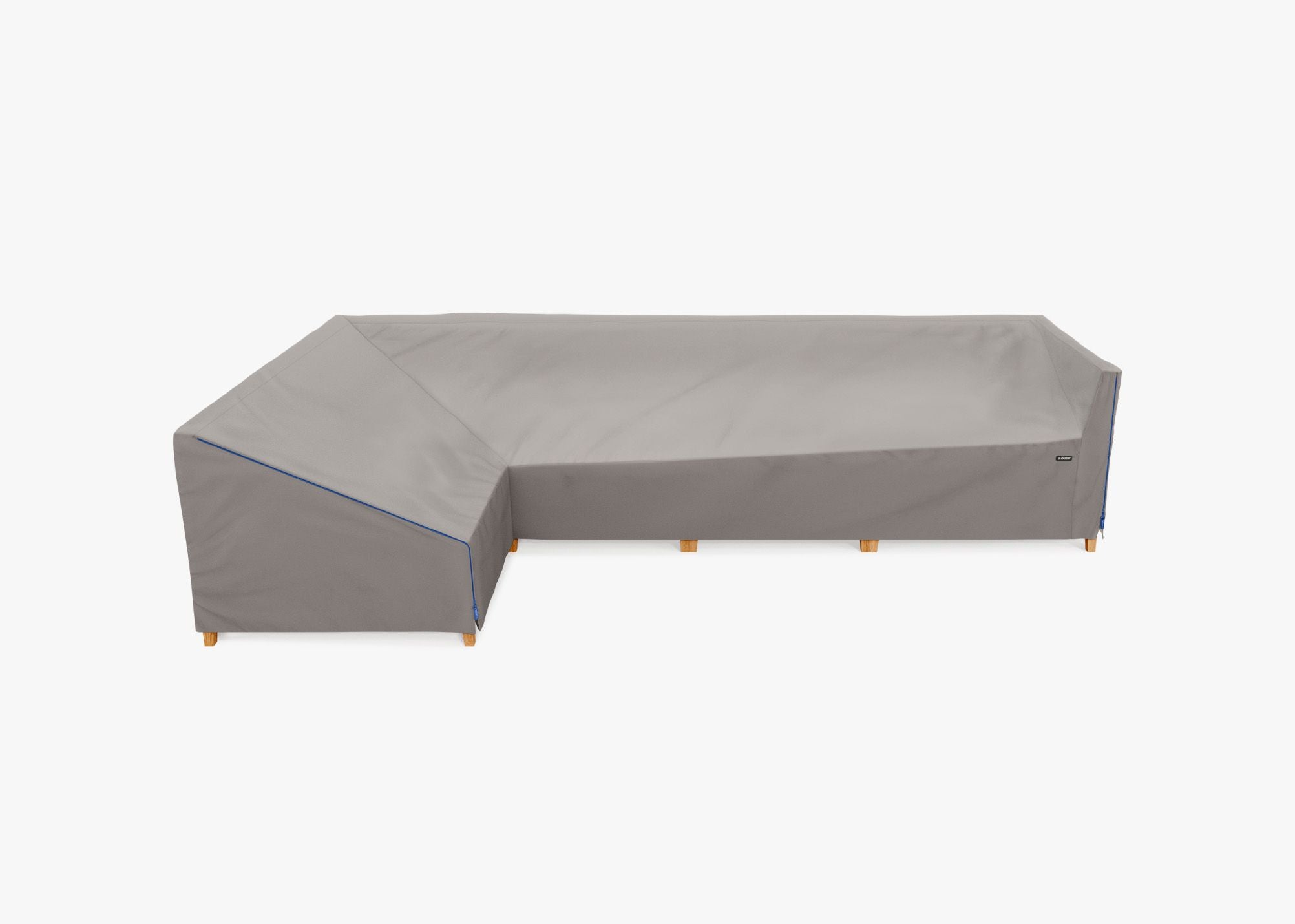 Cover for Teak L Sectional - 5 Seat - Right, front. Custom fit weather protection for your Outer outdoor furniture. #title_default title