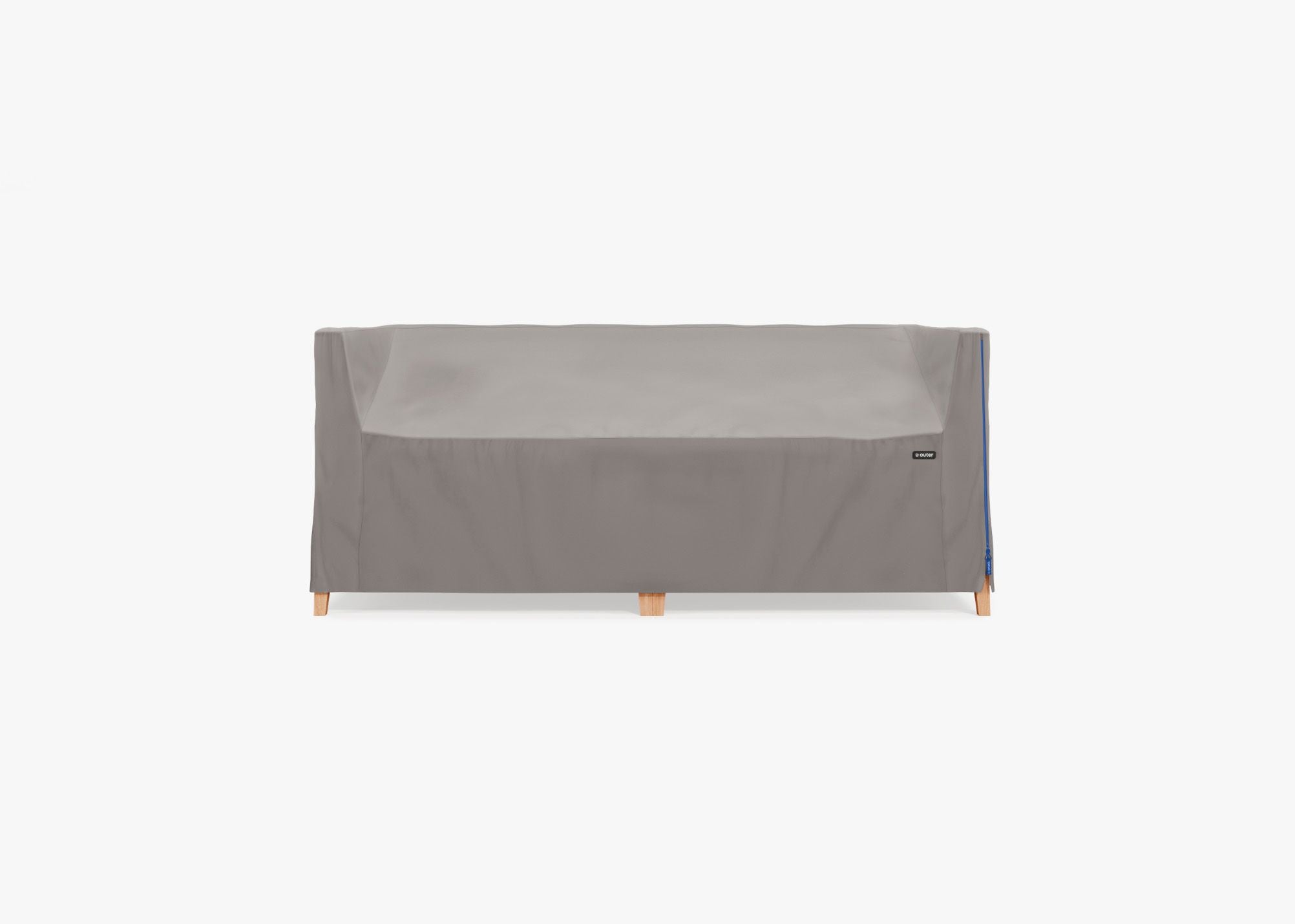 Cover for Teak Loveseat, front. Custom fit weather protection for your Outer outdoor furniture. #title_default title