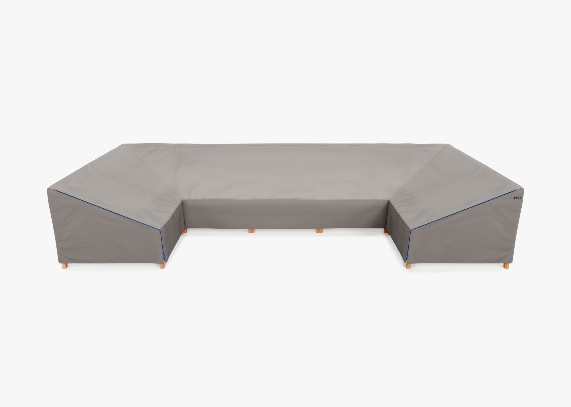Cover for Teak U Sectional - 7 Seat, front. Custom fit weather protection for your Outer outdoor furniture. #title_default title