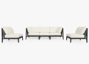 Fabric for Aluminum Sofa with Armless Chairs - 5 Seat