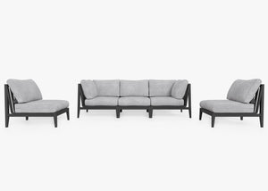 Fabric for Aluminum Sofa with Armless Chairs - 5 Seat