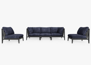 Fabric for Aluminum Sofa with Armless Chairs - 5 Seat