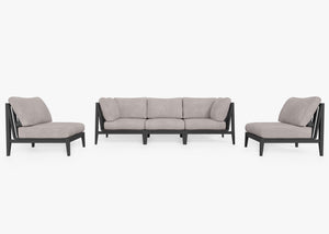 Fabric for Aluminum Sofa with Armless Chairs - 5 Seat