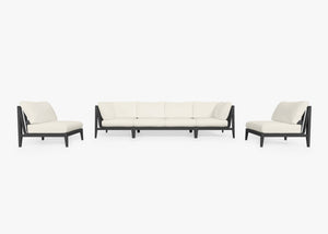 Fabric for Aluminum Sofa with Armless Chairs - 6 Seat