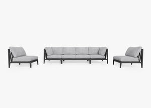 Fabric for Aluminum Sofa with Armless Chairs - 6 Seat