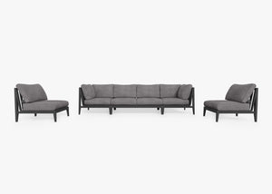 Fabric for Aluminum Sofa with Armless Chairs - 6 Seat