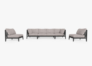 Fabric for Aluminum Sofa with Armless Chairs - 6 Seat