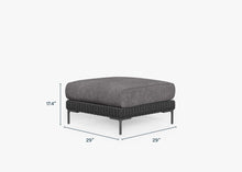 Black Wicker Outdoor Ottoman dimensions in inches, also listed under Dimensions and Weights. #color_dark pebble gray