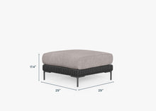 Black Wicker Outdoor Ottoman dimensions in inches, also listed under Dimensions and Weights. #color_sandstone gray