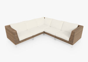 Fabric + OuterShell for Wicker Corner Sectional - 5 Seat