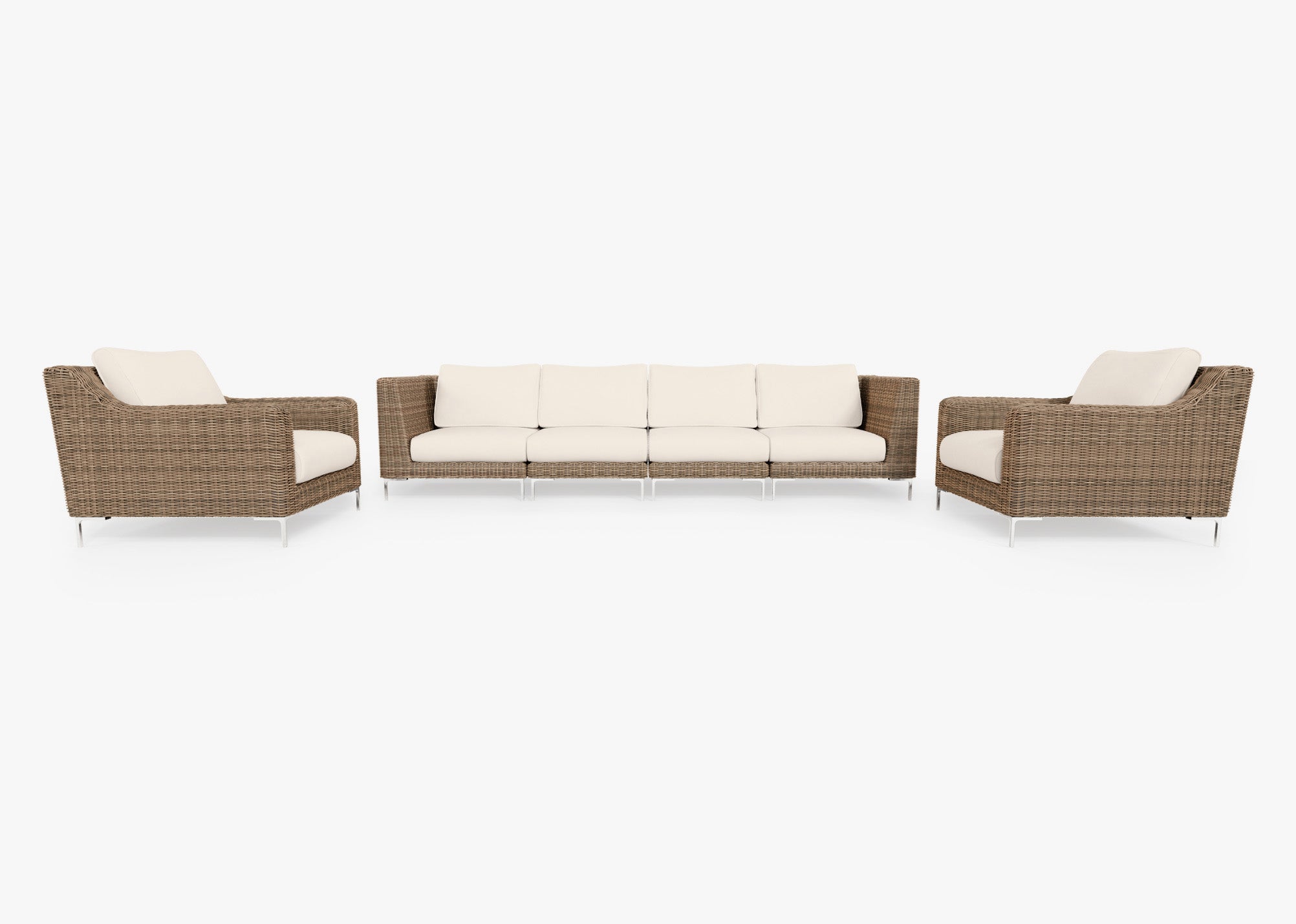 Fabric for Wicker Sofa with Armchairs - 6 Seat
