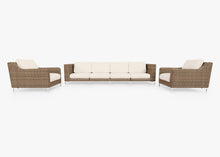 Fabric for Wicker Sofa with Armchairs - 6 Seat