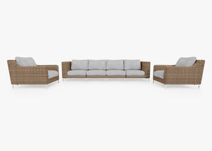 Fabric for Wicker Sofa with Armchairs - 6 Seat