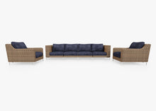 Fabric for Wicker Sofa with Armchairs - 6 Seat
