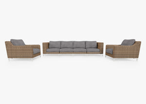 Fabric for Wicker Sofa with Armchairs - 6 Seat