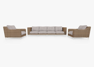 Fabric for Wicker Sofa with Armchairs - 6 Seat