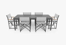 Aluminum Outdoor Dining Table + 6 Aluminum Director's Chairs