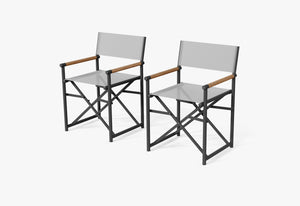 Aluminum Outdoor Dining Director's Chair, Set of 2