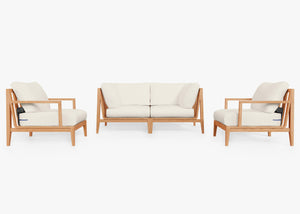 Fabric for Teak Loveseat with Armchairs - 4 Seat