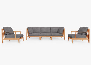 Fabric for Teak Sofa with Armchairs - 5 Seat