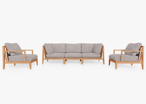 Fabric for Teak Sofa with Armchairs - 5 Seat