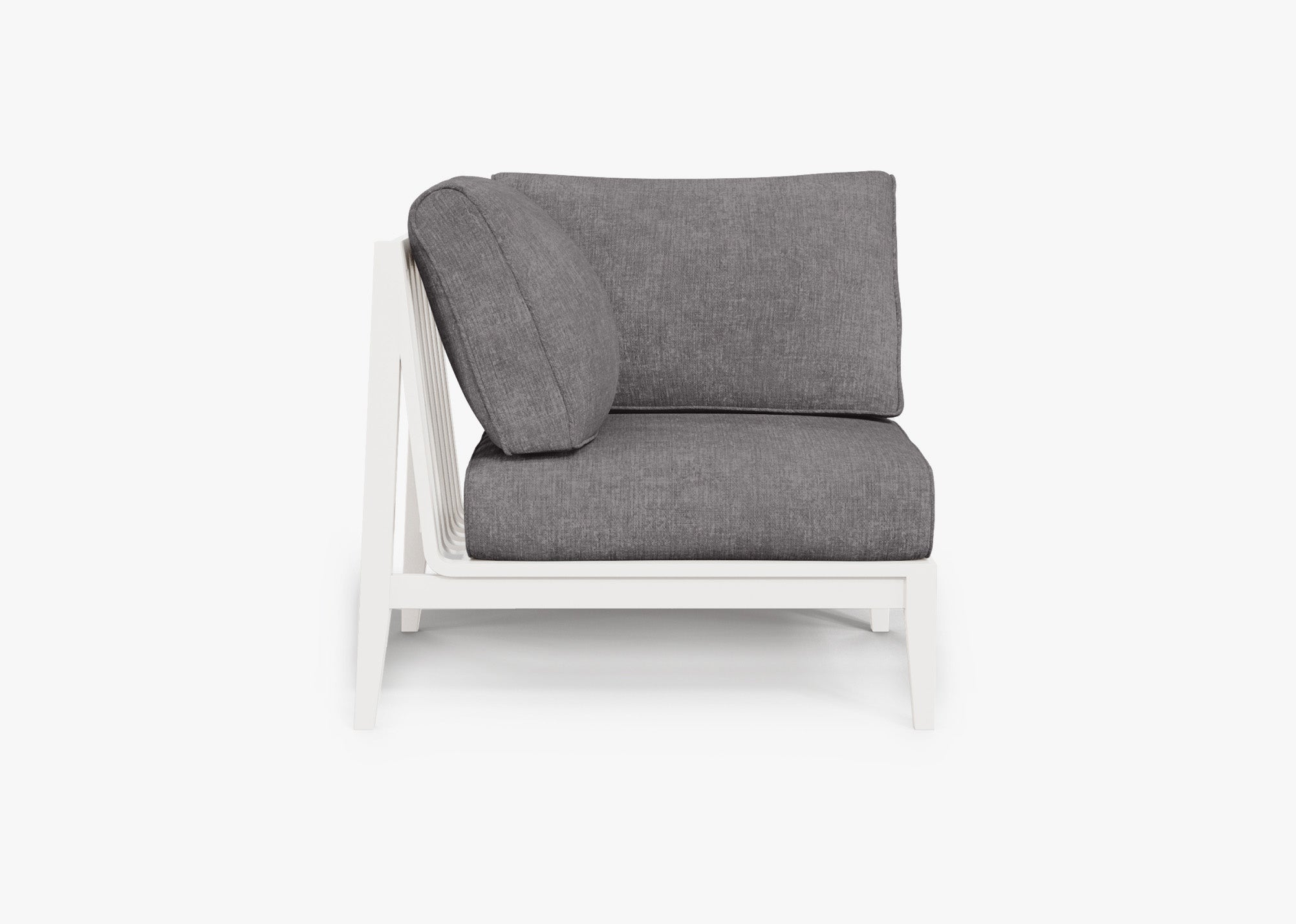White Aluminum Outdoor Corner Chair - Right (Open Box)