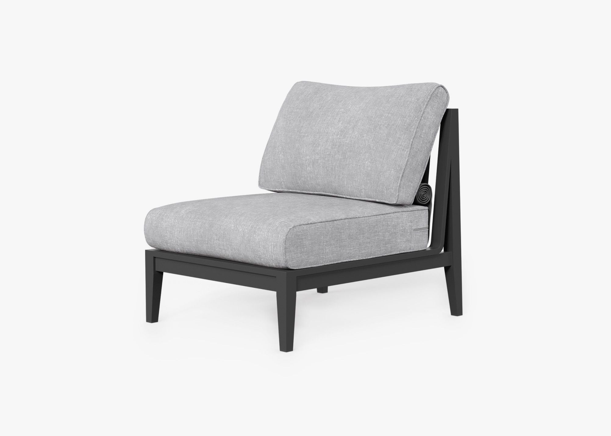 Charcoal Aluminum Armless Chair in Pacific Fog Gray #title_default title