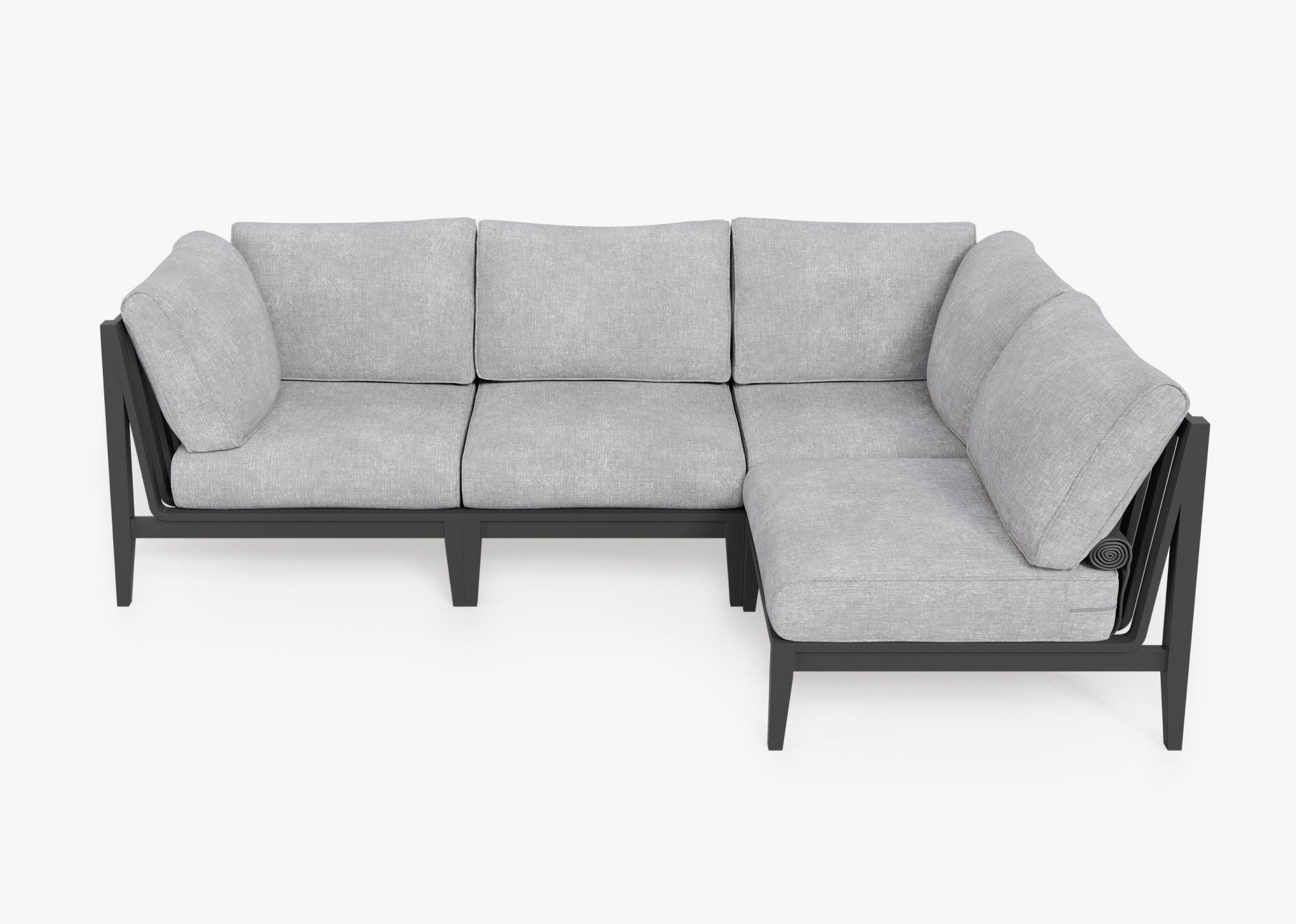 The Aluminum L Sectional - 4 Seat in Pacific Fog Gray. #title_default title