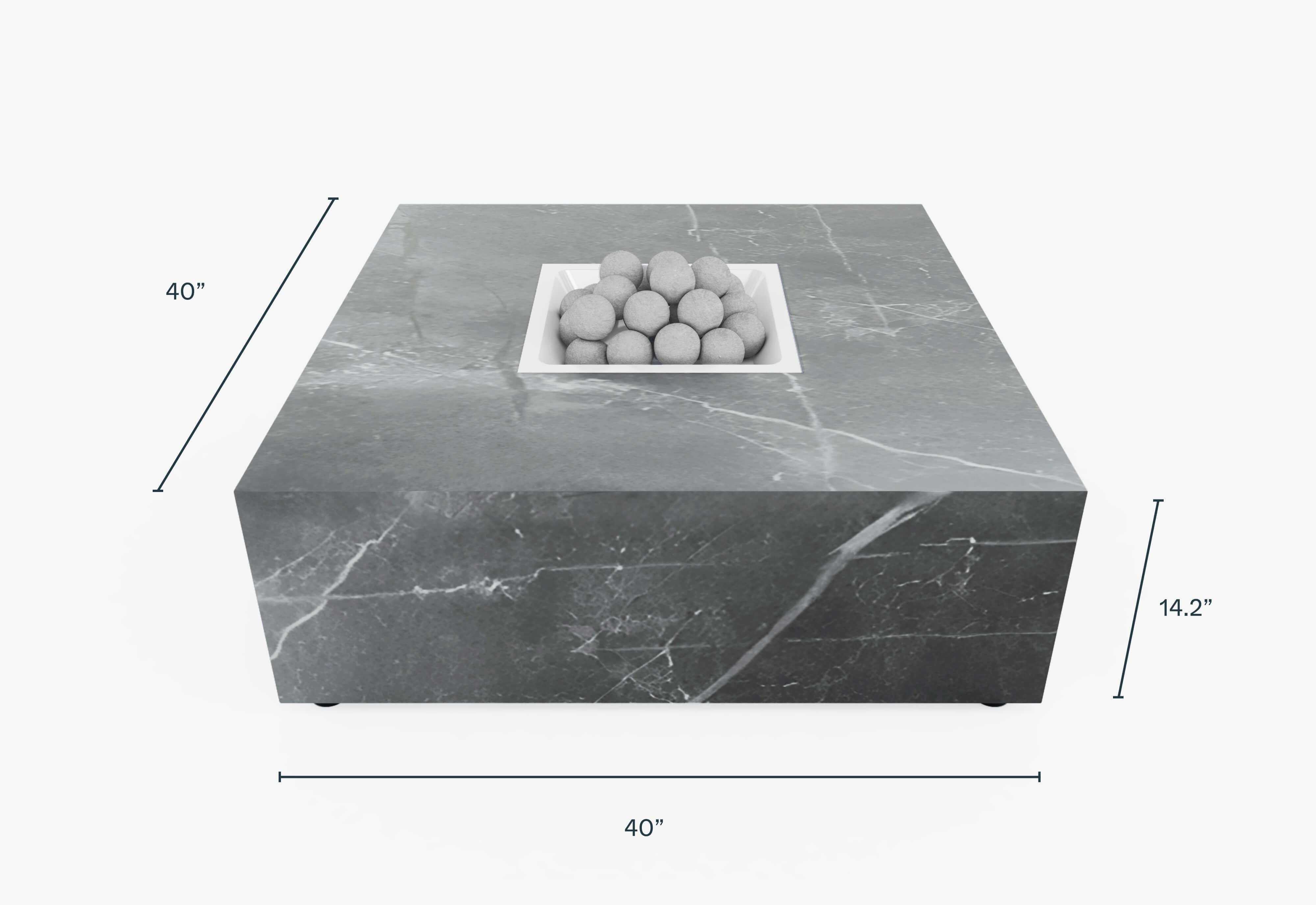 Square OuterStone Fire Pit with Dimensions #style_natural gas