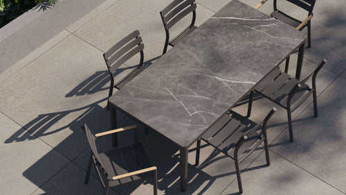 OuterStone Outdoor Dining Table + 2 595 Armchairs + 4 595 Armless Chairs