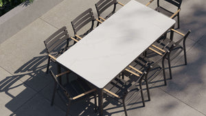 OuterStone Outdoor Dining Table + 8 595 Dining Armchairs