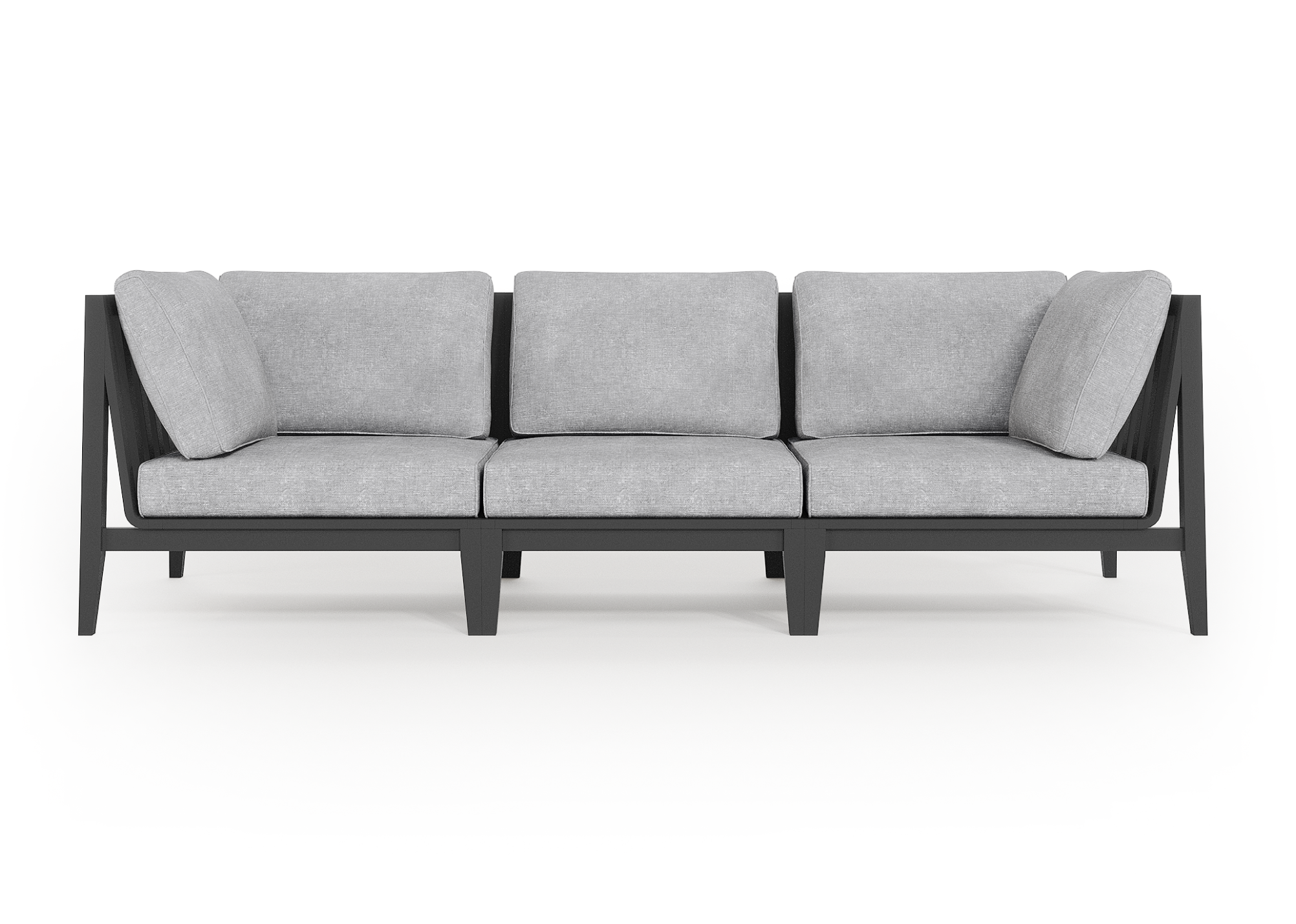 Charcoal Aluminum Outdoor Sofa - 3 Seat