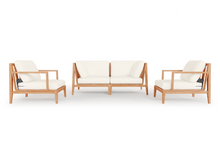 Teak Outdoor Loveseat with Armchairs - 4 Seat