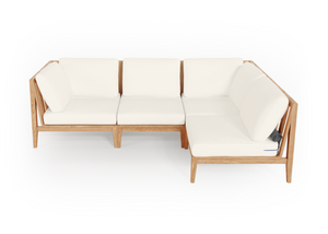 Teak Outdoor L Sectional - 4 Seat