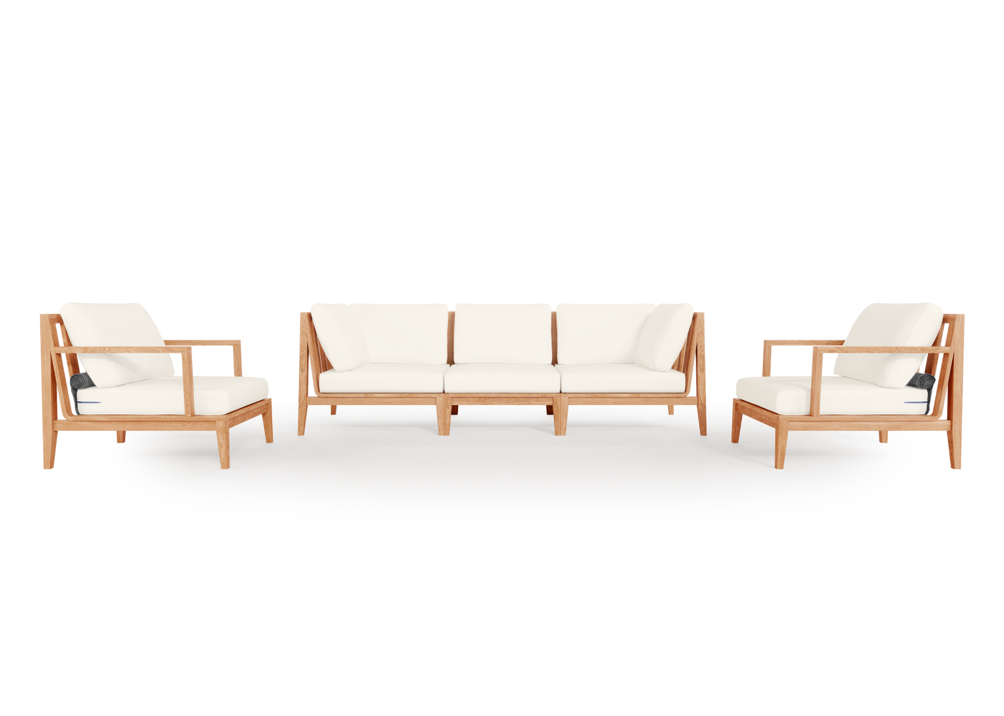 Teak Outdoor Sofa with Armchairs - 5 Seat
