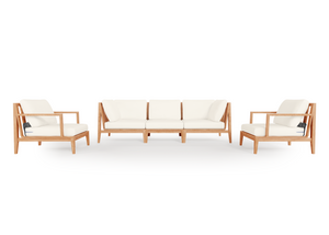Teak Outdoor Sofa with Armchairs - 5 Seat