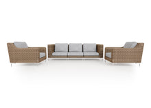 Brown Wicker Outdoor Sofa with Armchairs - 5 Seat