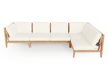 Teak Outdoor L Sectional - 5 Seat