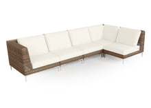 Brown Wicker Outdoor L Sectional - 5 Seat