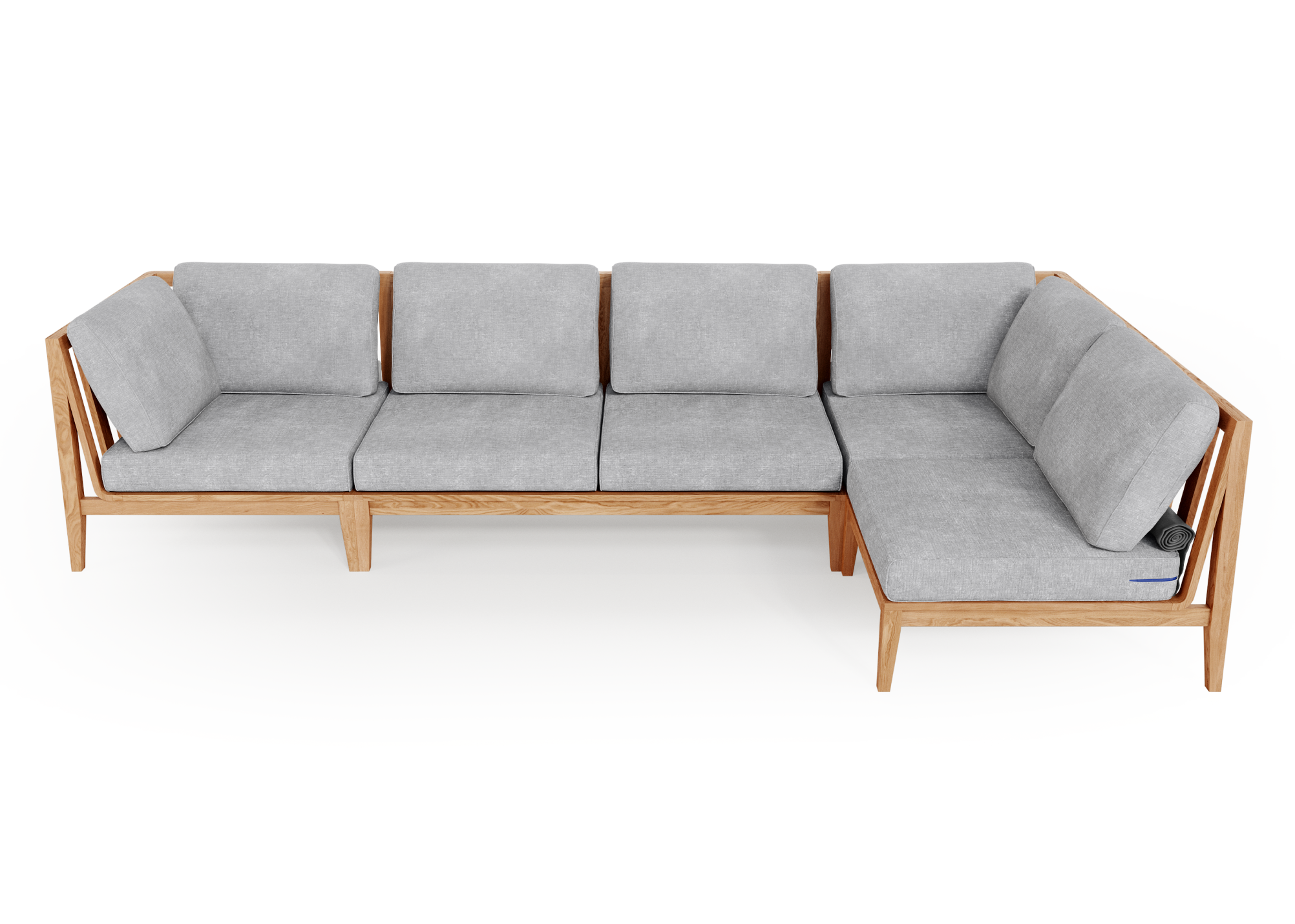 Teak Outdoor L Sectional - 5 Seat