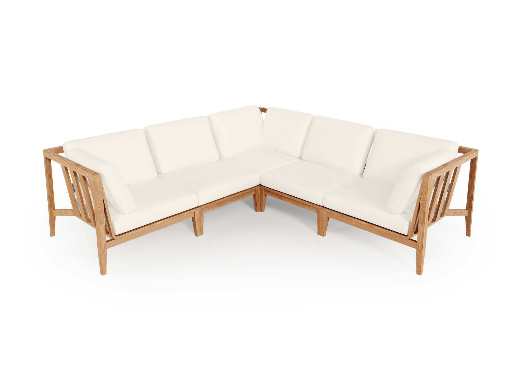 Teak Outdoor Corner Sectional - 5 Seat