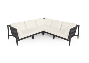 Charcoal Aluminum Outdoor Corner Sectional - 5 Seat