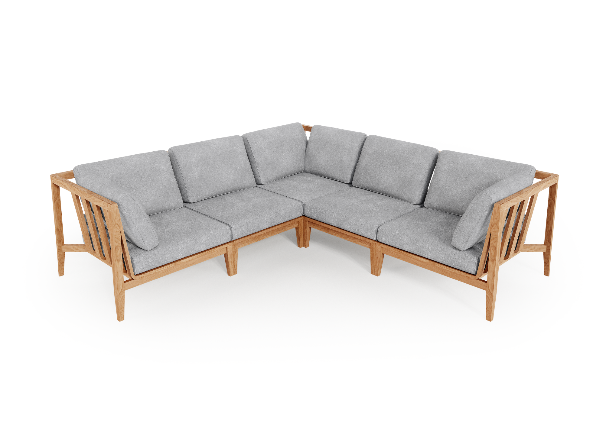 Teak Outdoor Corner Sectional - 5 Seat