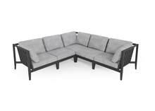 Charcoal Aluminum Outdoor Corner Sectional - 5 Seat