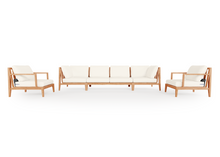 Teak Outdoor Sofa with Armchairs - 6 Seat