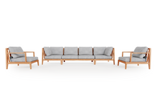 Teak Outdoor Sofa with Armchairs - 6 Seat